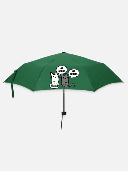 Lustige Katzen ew people - Regenschirm (klein) - Flaschengrün