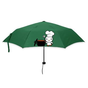 Vogel Chefkoch Kochtopf Ente lecker hunger essen - Regenschirm (klein) - Flaschengrün - Vorne