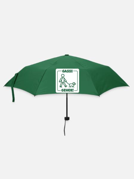 Gassi Gehen Hund - Regenschirm (klein) - Flaschengrün