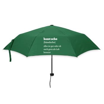 Basst scho - bayrischer Spruch - Regenschirm (klein) - Flaschengrün - Vorne
