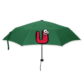 U buchstabe name schreiben cartoon comic gesicht l - Regenschirm (klein) - Flaschengrün - Vorne