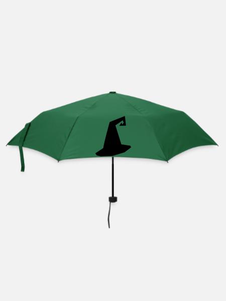 Hexenhut Silhouette - Regenschirm (klein) - Flaschengrün