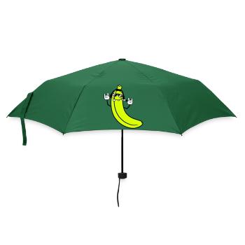 Lustige DJ Banane Obst Sonnenbrille Party Musik - Regenschirm (klein) - Flaschengrün - Vorne