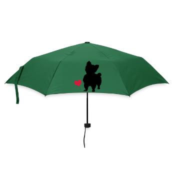 Yorkshire Terrier - Regenschirm (klein) - Flaschengrün - Vorne