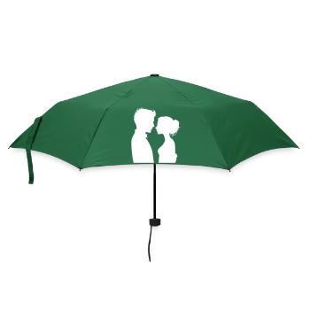 Ehepaar Hochzeit Couple Heirat - Regenschirm (klein) - Flaschengrün - Vorne