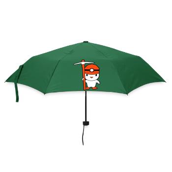 Ente Bergmann Spitzhacke Helm Lampe Minenarbeiter - Regenschirm (klein) - Flaschengrün - Vorne