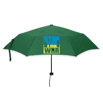 Farben änderbar | Stop the War | Kein Krieg - Regenschirm (klein) - Flaschengrün - Vorne