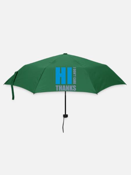 Hi I dont care - Regenschirm (klein) - Flaschengrün