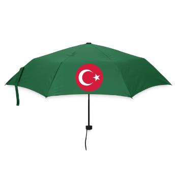 Türkei Fahne Kreis Türkiye - Regenschirm (klein) - Flaschengrün - Vorne