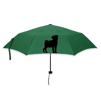 Mops - Regenschirm (klein) - Flaschengrün - Vorne