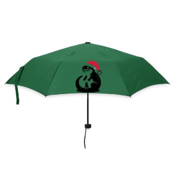 Weihnachten Eidechse - Regenschirm (klein) - Flaschengrün - Vorne