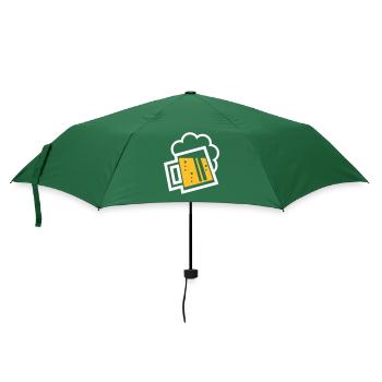 XBayrischer Bierkrug (Bier / Maßkrug) - Regenschirm (klein) - Flaschengrün - Vorne