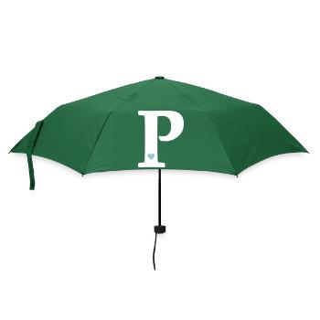 Buchstabe P Anfangsbuchstabe - Regenschirm (klein) - Flaschengrün - Vorne