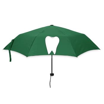 Weißer Zahn - Regenschirm (klein) - Flaschengrün - Vorne
