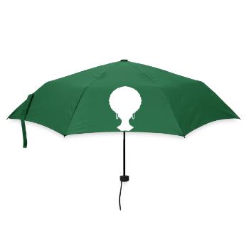 Afro Look Frisur - Regenschirm (klein) - Flaschengrün - Vorne