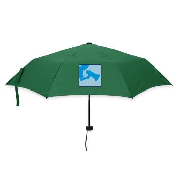 Rede Megafon Propaganda Mann - Regenschirm (klein) - Flaschengrün - Vorne