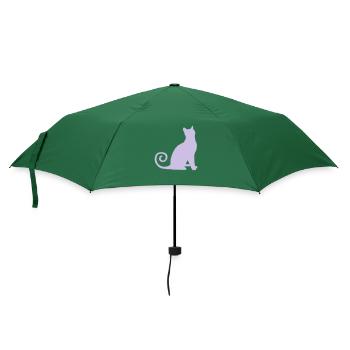 katze silhouette - Regenschirm (klein) - Flaschengrün - Vorne