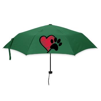 dog love - Regenschirm (klein) - Flaschengrün - Vorne