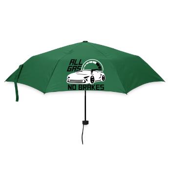 All Gas No Brakes Spruch Liebe Rennauto Fahren - Regenschirm (klein) - Flaschengrün - Vorne