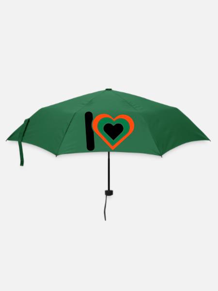 I Love I Love I Love I Love I Love I Love I Love - Regenschirm (klein) - Flaschengrün