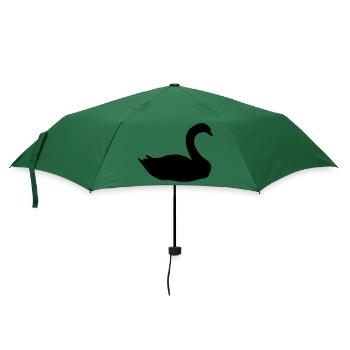 Schwan - Regenschirm (klein) - Flaschengrün - Vorne