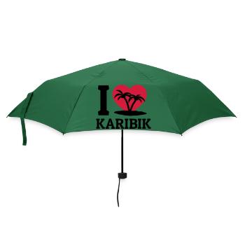 I love Karibik - Regenschirm (klein) - Flaschengrün - Vorne