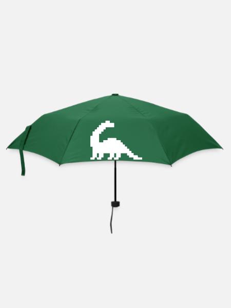 Dinosaurier Brontosaurus Pixel - Regenschirm (klein) - Flaschengrün