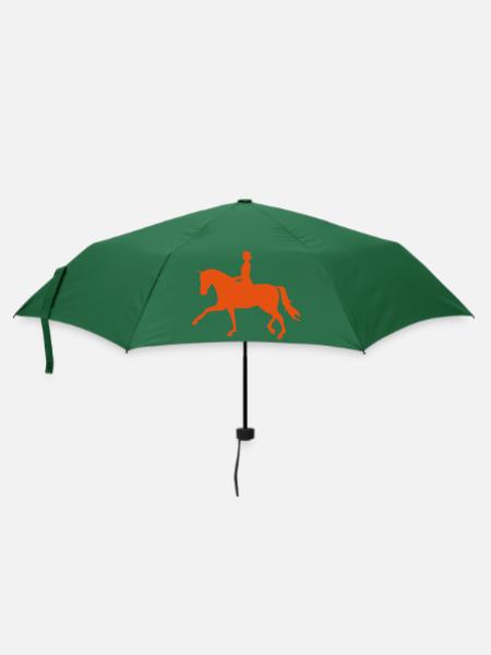 Dressurpferd - Regenschirm (klein) - Flaschengrün