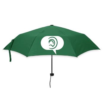 Geräusche wahrnehmen Symbol Sprechblase - Regenschirm (klein) - Flaschengrün - Vorne