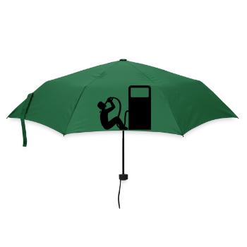 vergiften öl benzin diesel trinken saufen betrinke - Regenschirm (klein) - Flaschengrün - Vorne