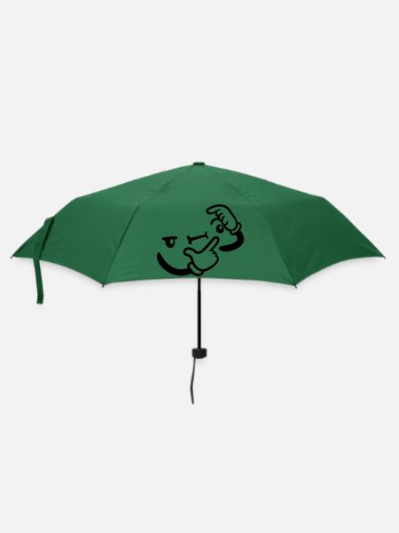 Design Grübeln Gesicht - Regenschirm (klein) - Flaschengrün