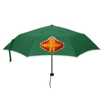 DDR FORTSCHRITT Ostalgie Vintage Logo - Regenschirm (klein) - Flaschengrün - Vorne