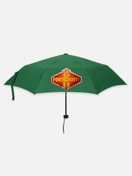 DDR FORTSCHRITT Ostalgie Vintage Logo - Regenschirm (klein) - Flaschengrün