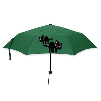 Team lustige Katzen - Regenschirm (klein) - Flaschengrün - Vorne