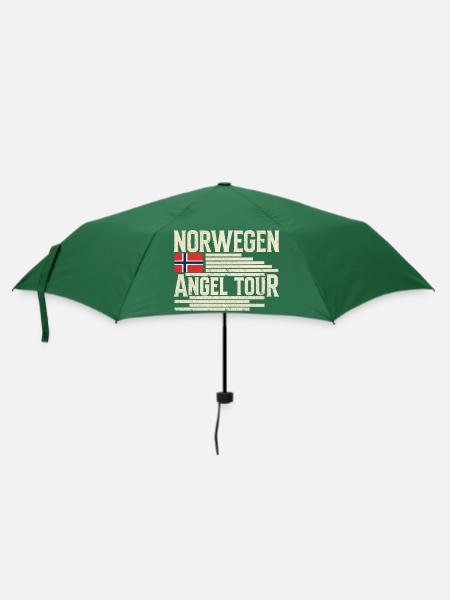 Norwegen Angeltour - Regenschirm (klein) - Flaschengrün