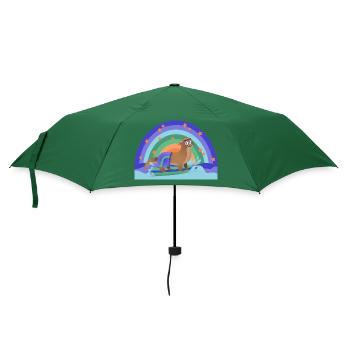 Otter Surfen Regenbogen Kidcore Kinder Geschenk - Regenschirm (klein) - Flaschengrün - Vorne