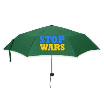 Stop war - Regenschirm (klein) - Flaschengrün - Vorne