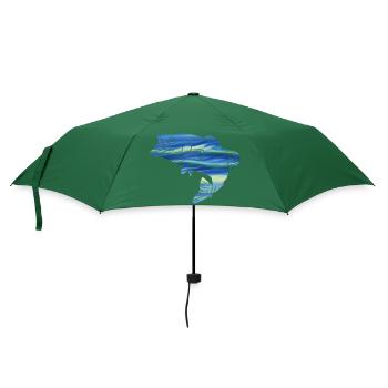 Angeln Angelsport Angler Fischen Angelhaken - Regenschirm (klein) - Flaschengrün - Vorne