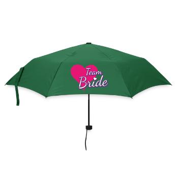 Team Bride Heart - Regenschirm (klein) - Flaschengrün - Vorne