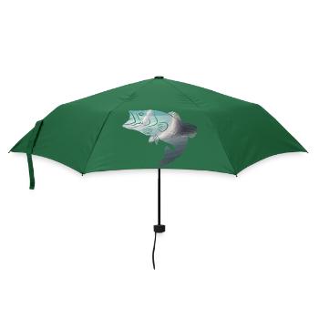Angeln Fischen Angelhaken Angler Angelsport - Regenschirm (klein) - Flaschengrün - Vorne