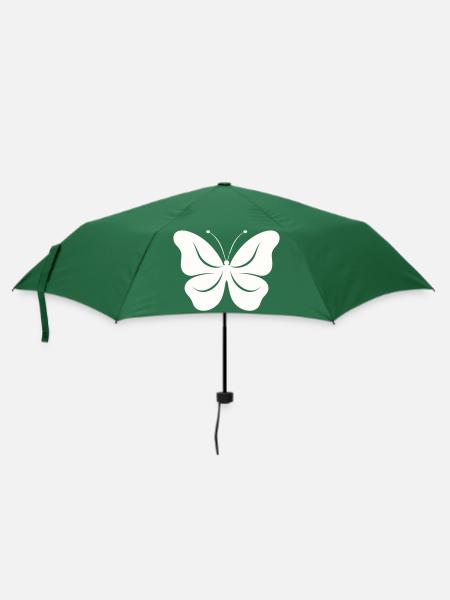 Der einfache Schmetterling - Regenschirm (klein) - Flaschengrün