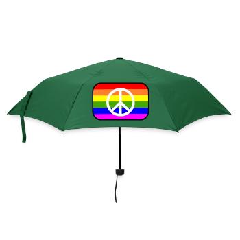 Peace zeichen auf LGBT Regenbogen flagge - Regenschirm (klein) - Flaschengrün - Vorne