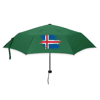 Island Flagge used - Regenschirm (klein) - Flaschengrün - Vorne