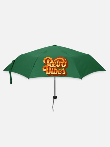 Retro-Vibes - Regenschirm (klein) - Flaschengrün