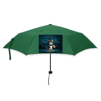 Gespenstische niedliche Halloween-Katze Spooky - Regenschirm (klein) - Flaschengrün - Vorne