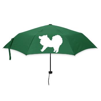 Spitz weiß - Regenschirm (klein) - Flaschengrün - Vorne