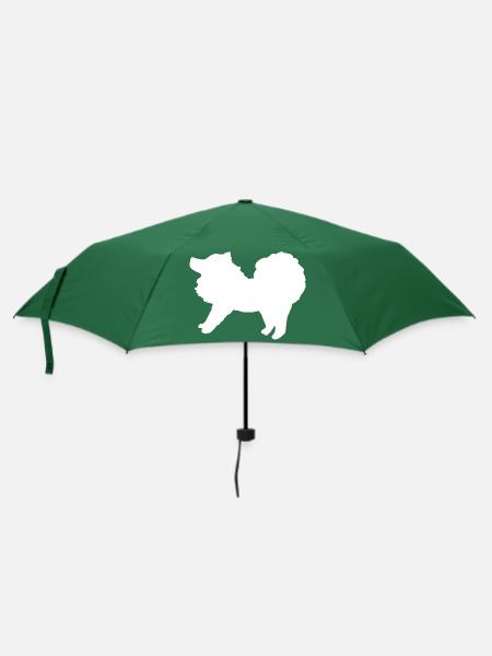 Spitz weiß - Regenschirm (klein) - Flaschengrün