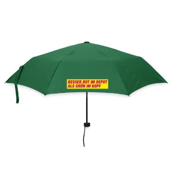 Besser rot im Depot als Grün im Kopf - Regenschirm (klein) - Flaschengrün - Vorne