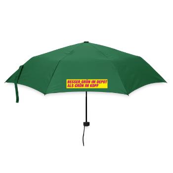 Besser grün im Depot als grün im Kopf - Regenschirm (klein) - Flaschengrün - Vorne