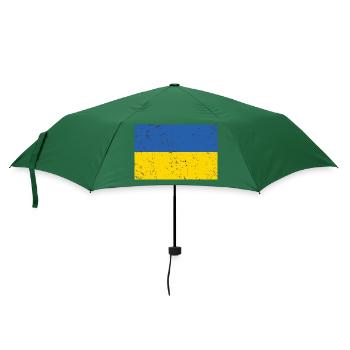 Ukraine Flagge Distressed Cool - Regenschirm (klein) - Flaschengrün - Vorne